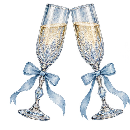 Crystal champagne glasses