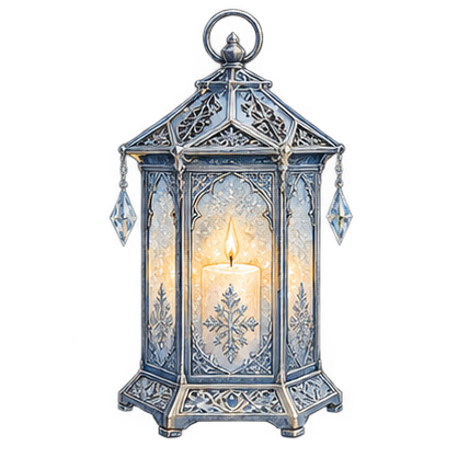 Watercolor Nordic lantern