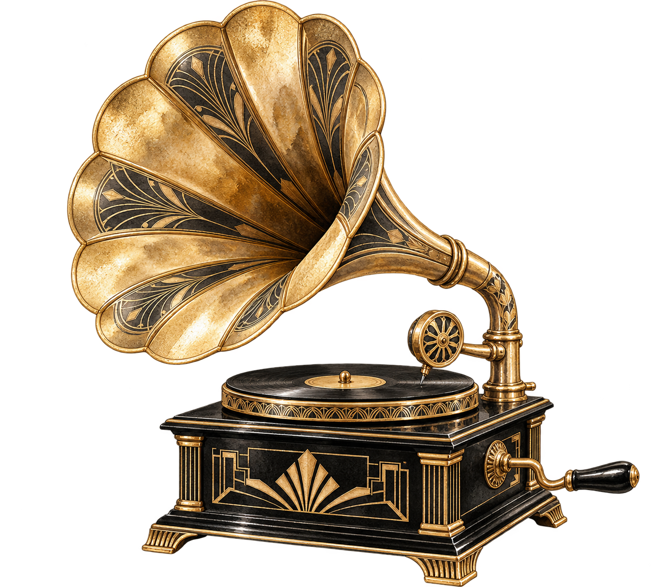 A gold-horn gramophone