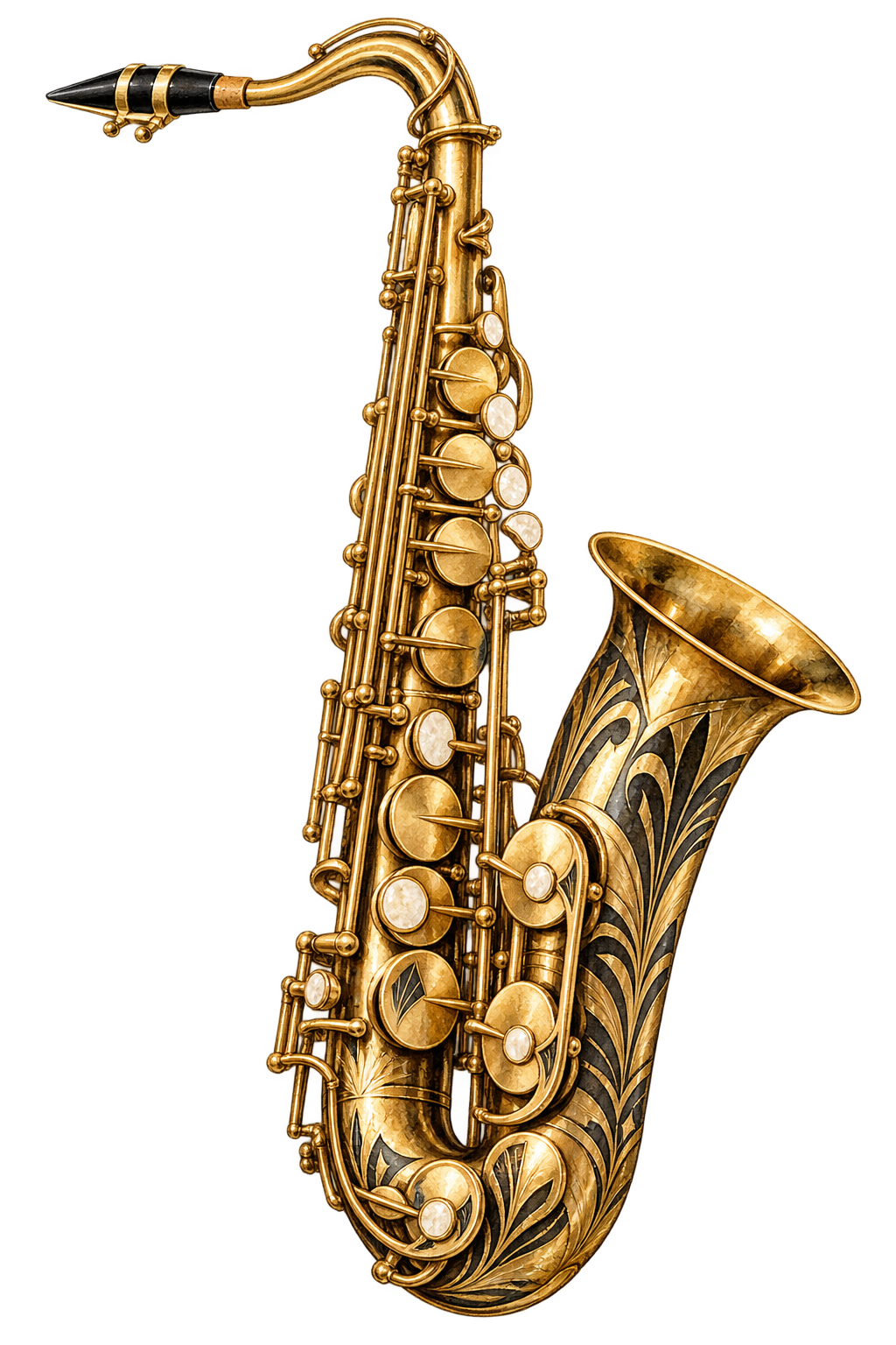 A golden jazz saxophone