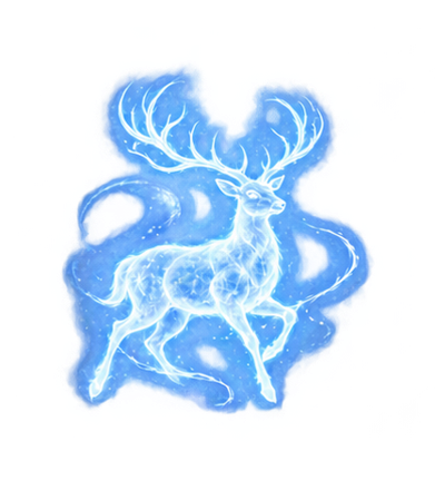A luminous watercolor stag Patronus