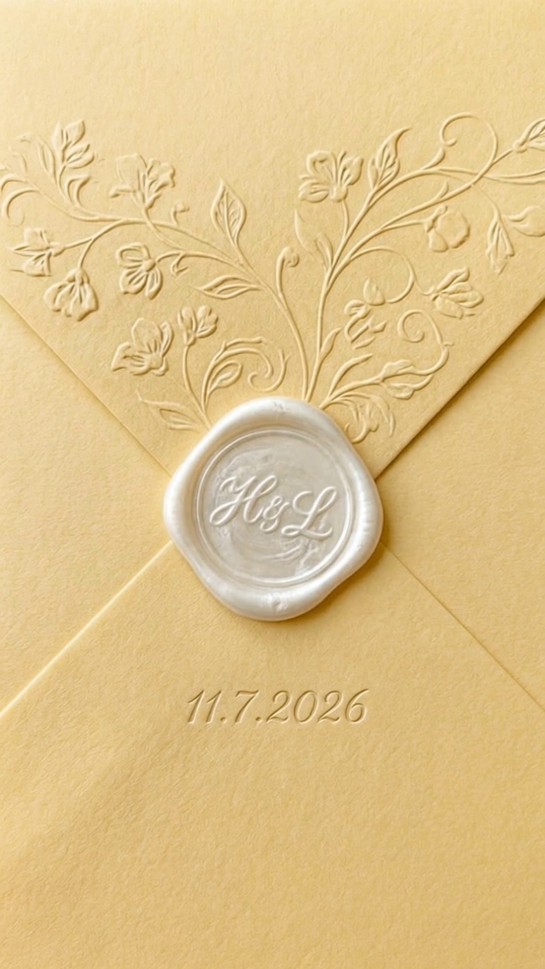 Wax-sealed wedding envelope